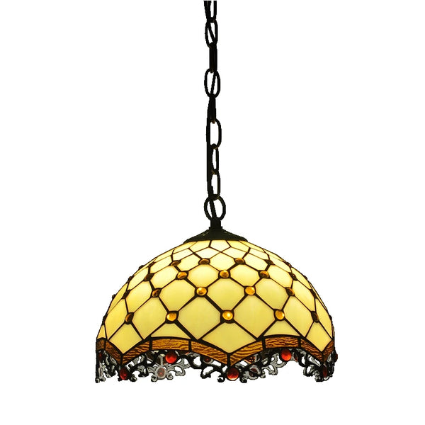 12-inch American-style Embankment Flower Chandelier Tiffany Style Milk Tea Shop Coffee Restaurant Glass Lighting E27 230V 220V