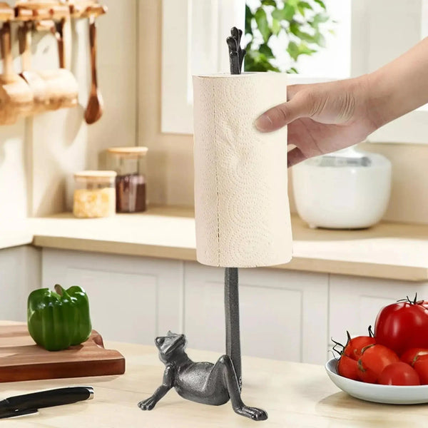 Yoga Frog Paper Holder Resting Cat Paper Towel Holder Roll Towel Organizer Rack for Kitchen Floor Countertop Living Room Decor DSers Fulfillment