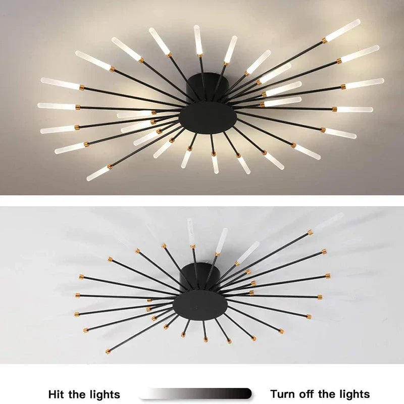 Black Fireworks Ceiling Light