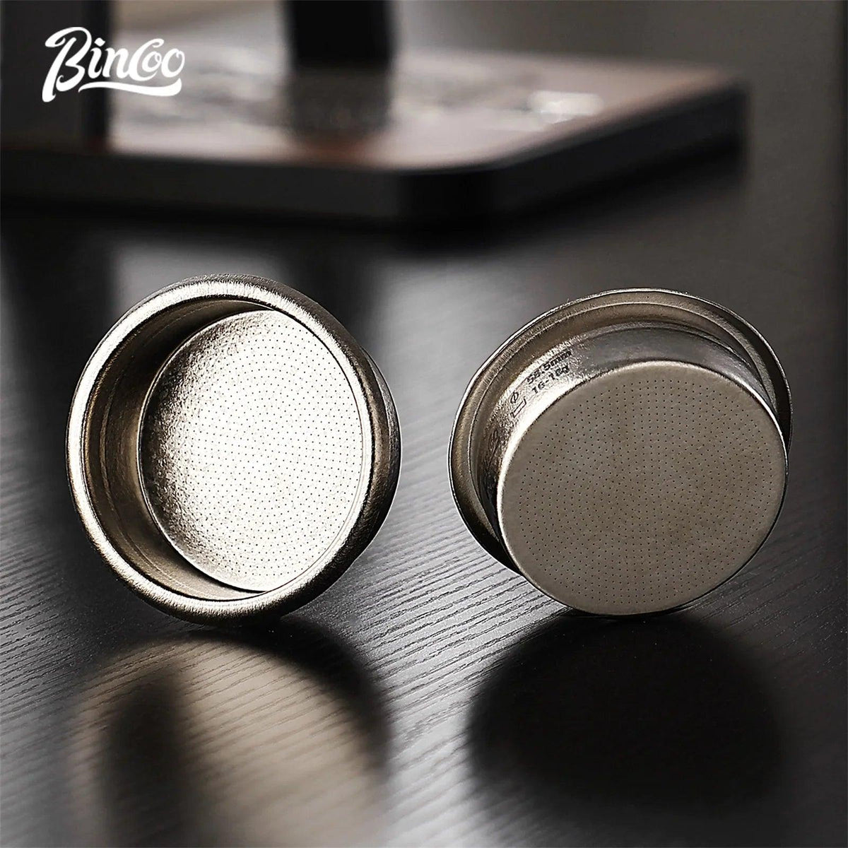 Bincoo Titanium Precision Portafilter Basket 58.5mm Professional Espresso Extraction Tool for Even Coffee Grounds Distribution