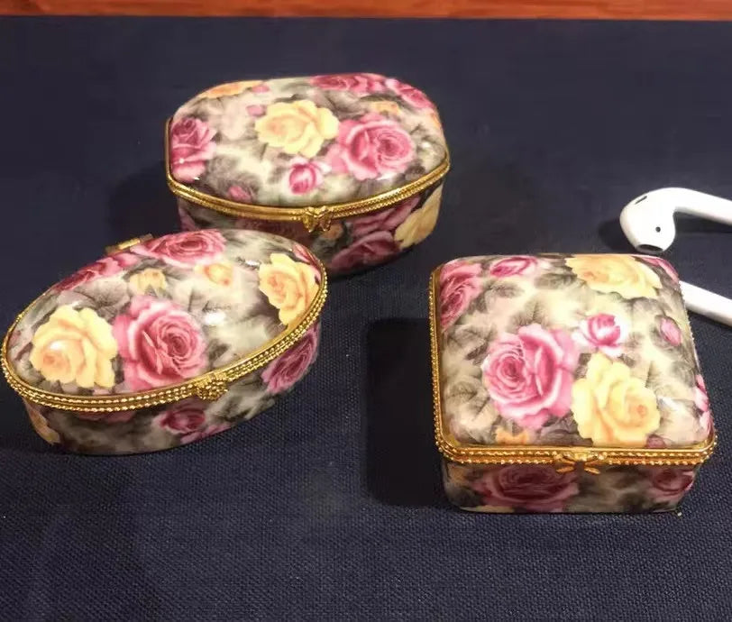 Cartoon 3D Relief Colorful Handdrawn Flower Tank Jar Jewelry Box Ring Box Tin Milk Jug Vase Tableware Household