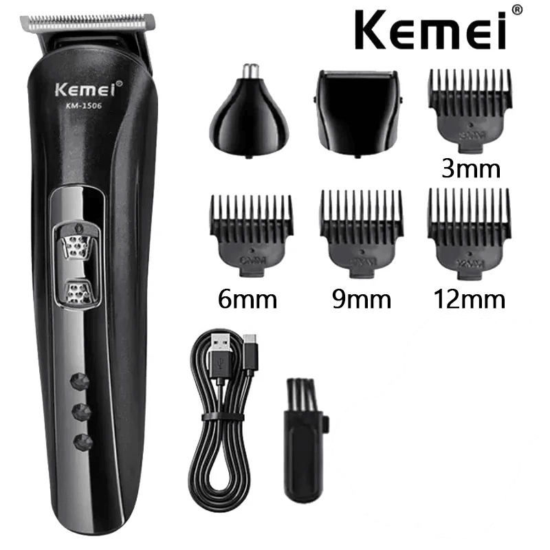 Kemei Electric Rechargeable Nose Professional Shaving Machine KM-1506 3 in 1 Electric Shaver USB Charging Hair trimmer