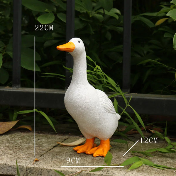 Duck Statues Landscape Ornament Farm Animal Simulation Model Statue Toy Chicken Duck Goose Figurine Sculpture Indoor Home Decor