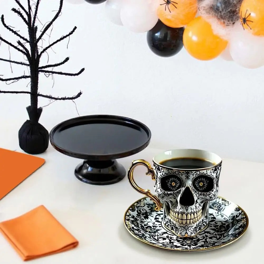 Stylish Resin Skull Coffee Mug Bonehead Design Gothic Tea Cup Set Skull Crusher Coffee Halloween Party