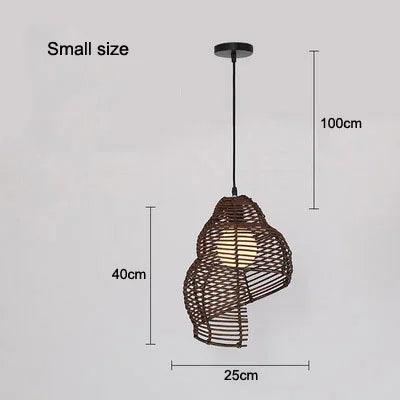 Handmade Bamboo Conch Chandelier Retro Chinese Restaurant Bar Lamp Creative Personality Cafe Teahouse Decorative Pendent Light