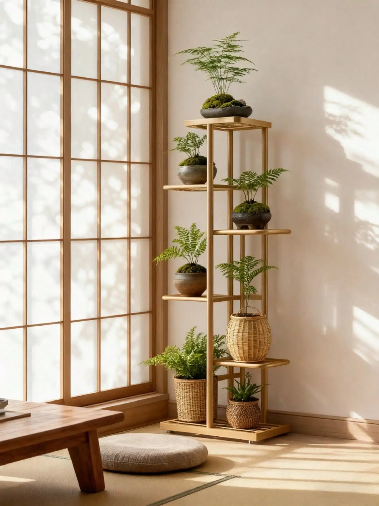 Plant Stand Indoor Modern Black Metal 6 5 4 Tier Tall Vertical Flower Pot Holder Shelf Space Saving Corner Multi Layer Storage Rack For Living Room Balcony Garden Patio Home Decor Housewarming Gift Plant Lovers