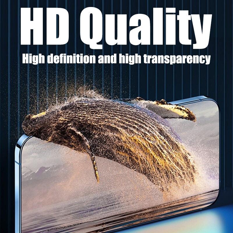 4PCS Tempered Glass For iPhone 11 12 13 14 Pro MAX XR X XS Max Screen Protector on For iPhone 12 11 13 14 Mini 7 8 6 Plus Glass Edge- Bubble Free- Scratch Resistant Protective Film For iPhone