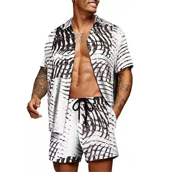 Floral Hawaiian  two piece men beach shorts set - Sexikinis Swim