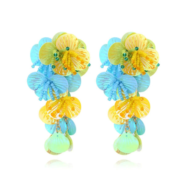 Colorful Shiny Large Shell Earrings - Sexikinis Swim