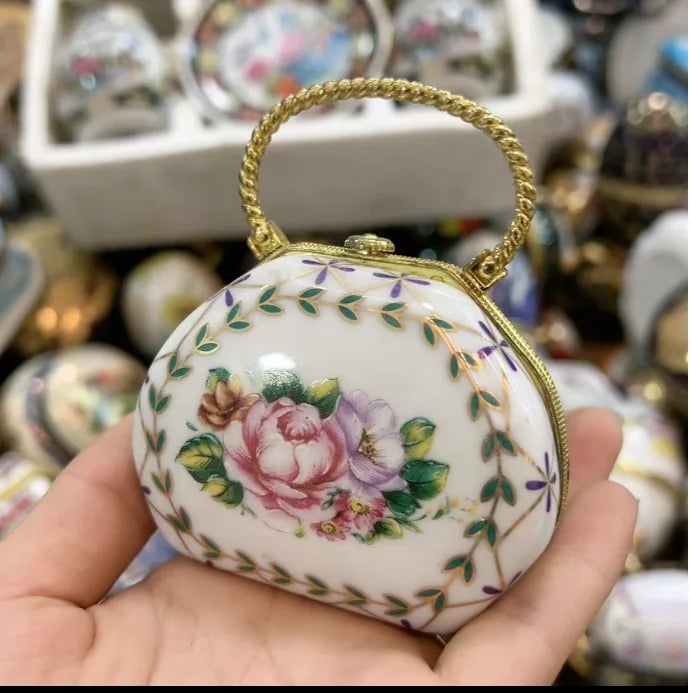 Cartoon 3D Relief Colorful Handdrawn Flower Tank Jar Jewelry Box Ring Box Tin Milk Jug Vase Tableware Household