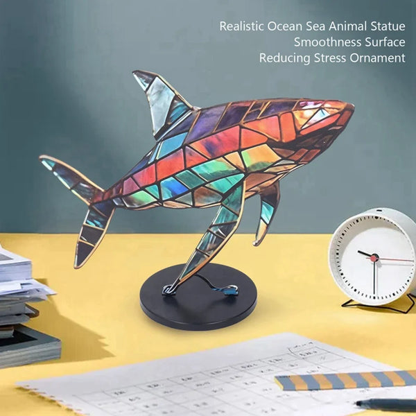 Colorful Hummingbird Craft Statue Desktop Metal Bird Figurine Gift Metal Colorful Desktop Ornament Round Base Home Decor