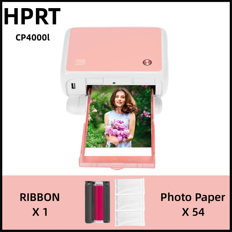 Hprt Cp4000l 4x6 Inch 300dpi Portable Full Color Photo Printer Mini Househeld Thermal Sublimation