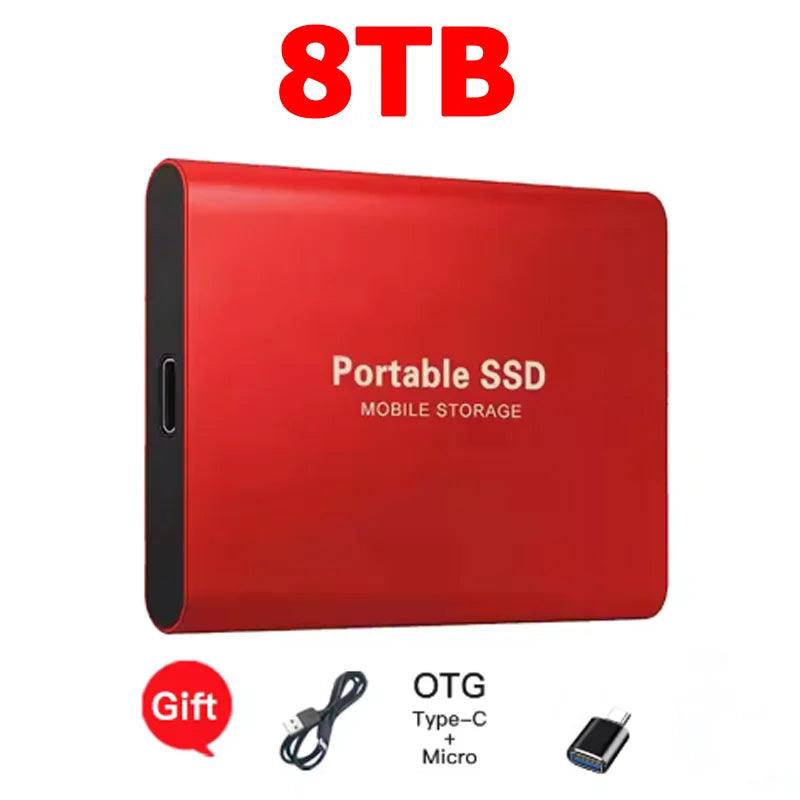 Reliable Slim Storage Device Portable External SSD 1TB 4TB 16TB 128TB High Speed for Notebook Laptop Computer