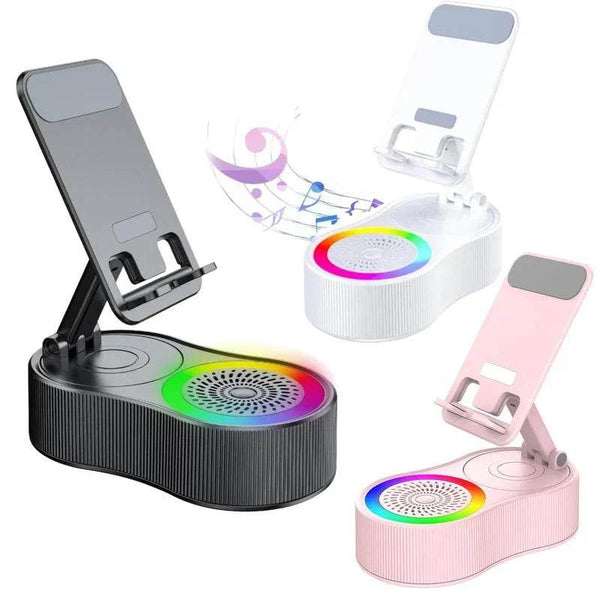 New Cell Phone Holder Stand With LED Light Bluetooth Speaker