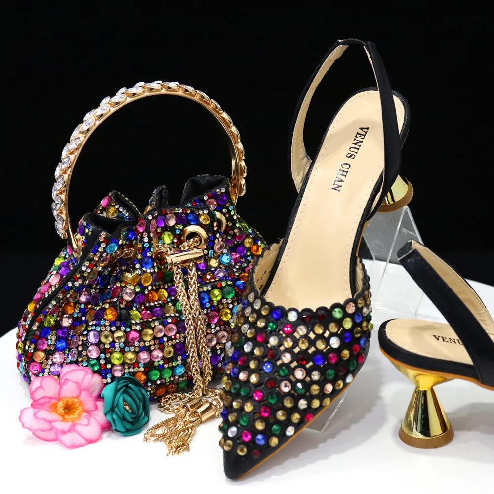 New Diamond Design Shoe and Bag Set ED221