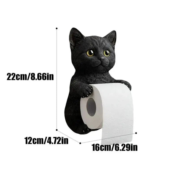 Cat Toilet Paper Holder Cat Toilet Roll Holder Wall Mounted Roll Rack Cute Dispenser for Dorm Home RV Restroom Travel Kitchen DSers Fulfillment