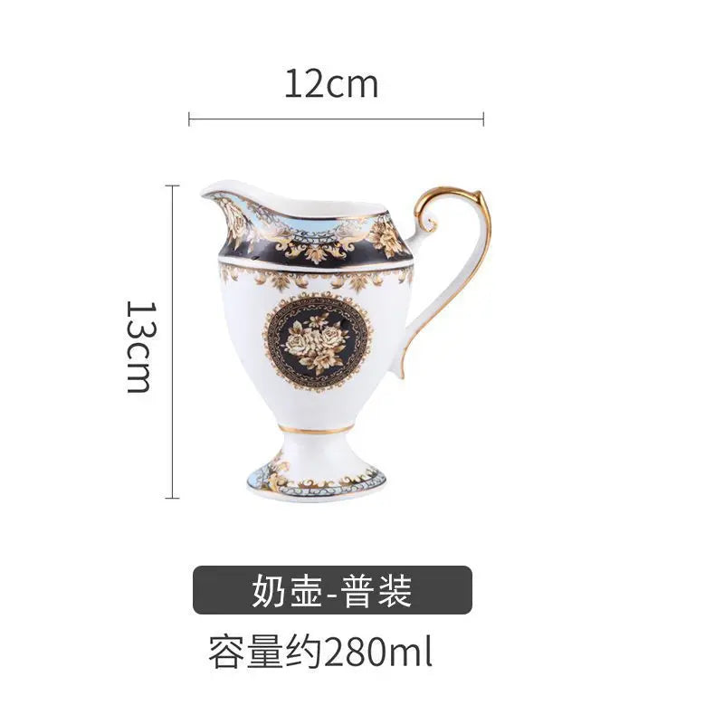 Nordic Palace Style Bone China Coffee Cup and Saucer Set Retro Phnom Penh Home Afternoon Tea Set Milk Jug Sugar Bowl Ceramic Cup