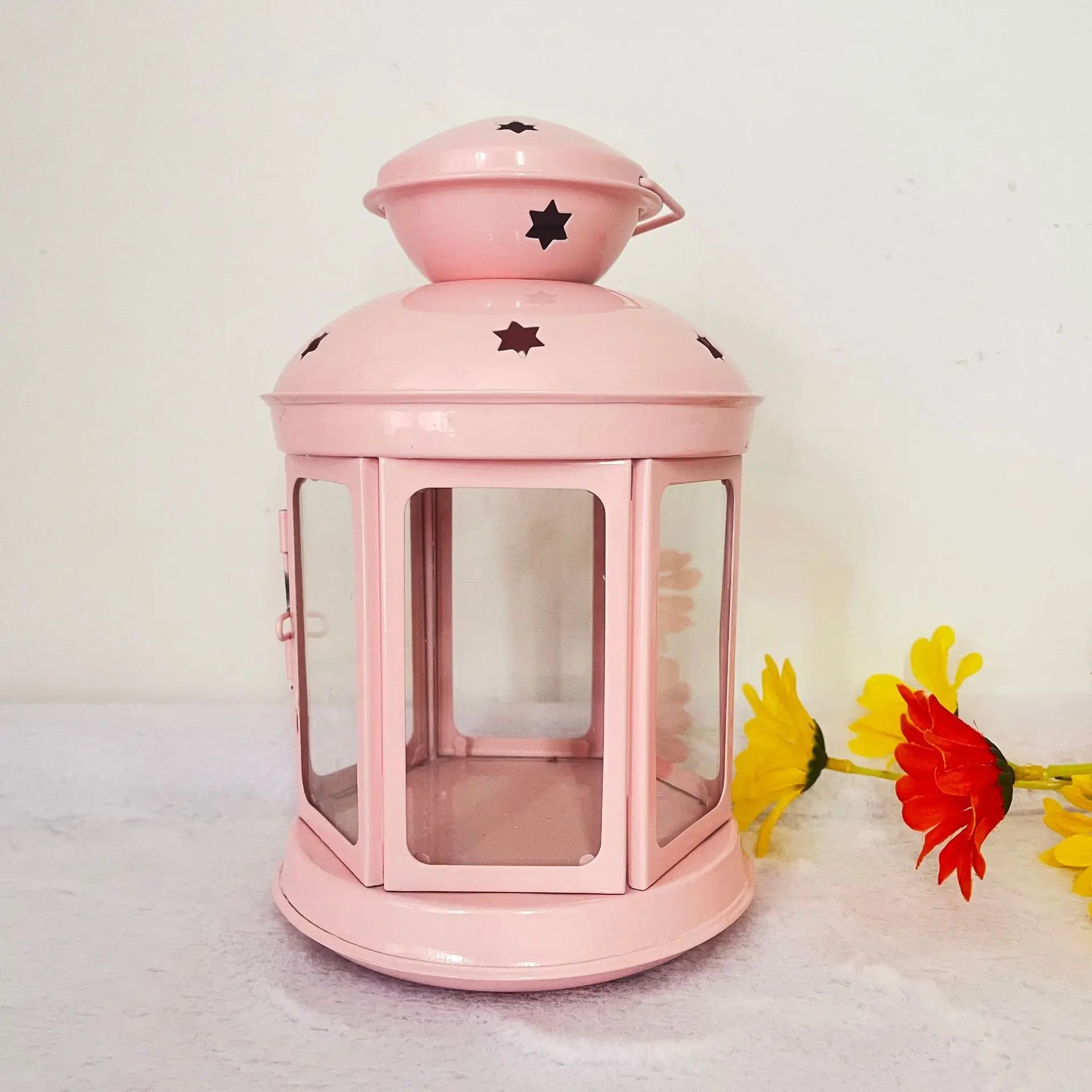 Pink Colonial Candle Lamp