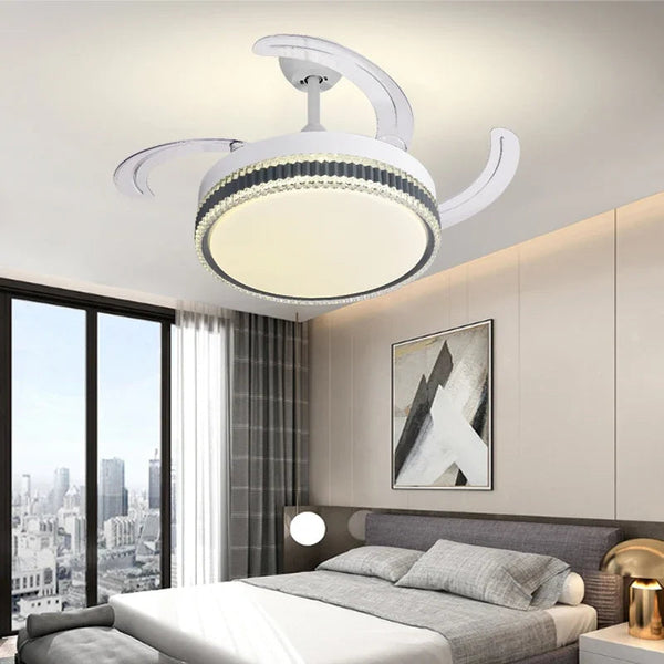 DecorBites™ LED Bladeless Ceiling Fan Chandelier for Modern Smart Home Decor Decorbites
