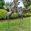 2pc/pack Garden Metal Crane Statues Ornaments Patio Lawn Pond Yard Bird Art Decor Outdoor Standing Iron Heron Sculpture 83/94cm