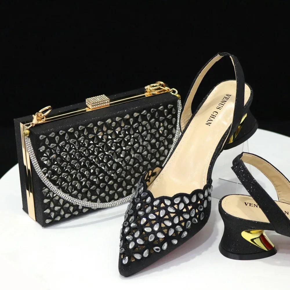 New Low Heel Pointed-Toe Shoes and Bags Set