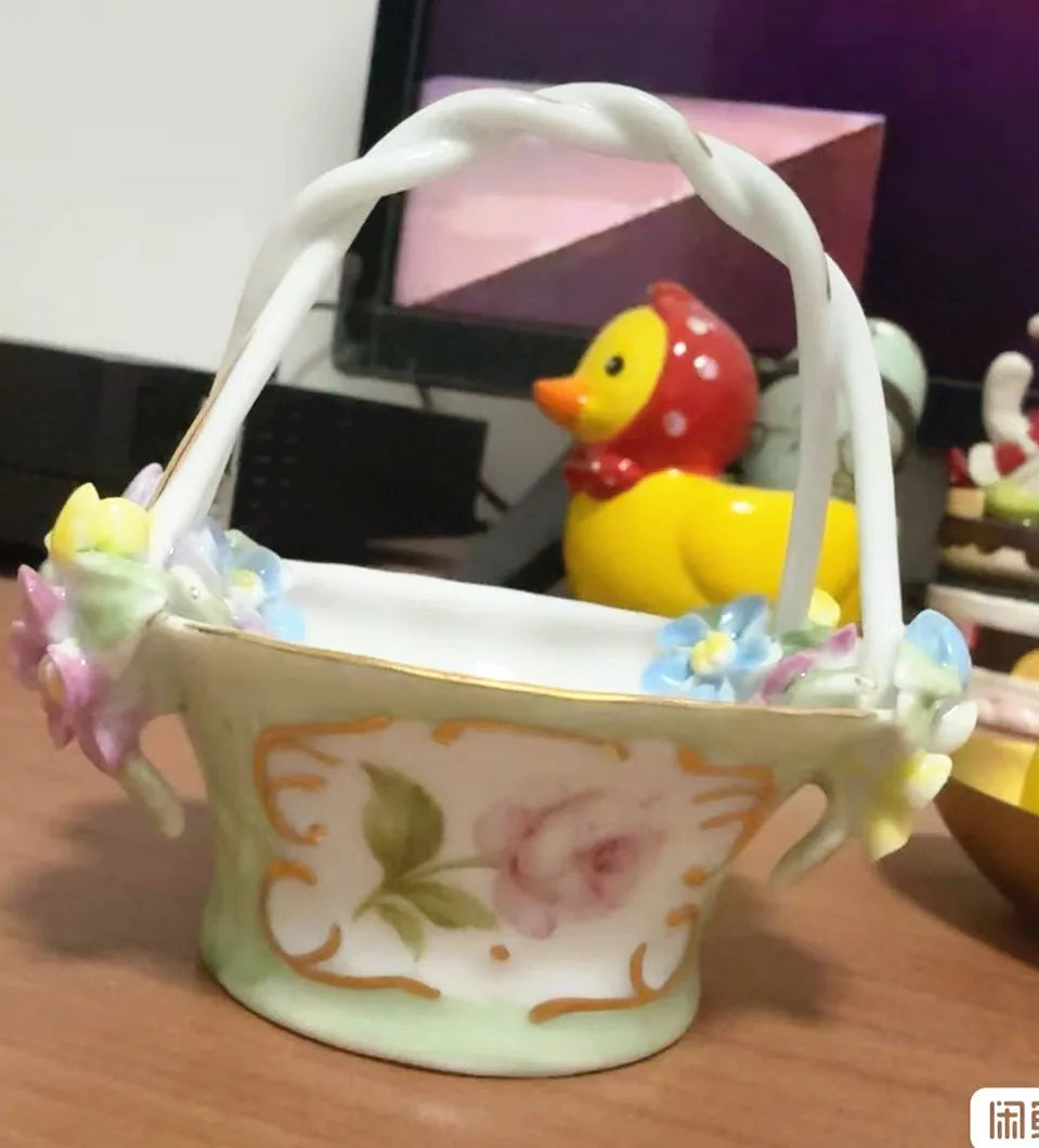 Resin Flower Jewelry Storage Box Vase Flower Basket  Jewelry Case Storage Jewelry Organizer Display Home Decor Ornament