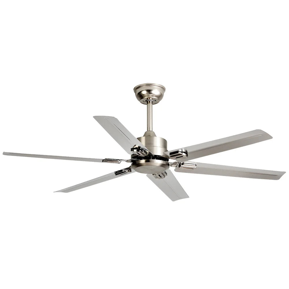 DecorBites™ Large 6-Blade Stainless Steel Ceiling Fan for Living Room, Bedroom, Office Decorbites