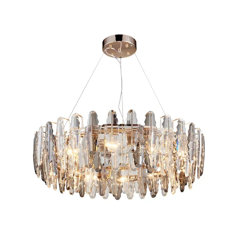 Crystal Leaf Chandelier 150cm Duplex Design