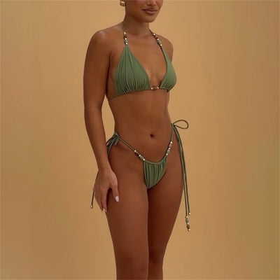 Beads vibe three piece swimsuit