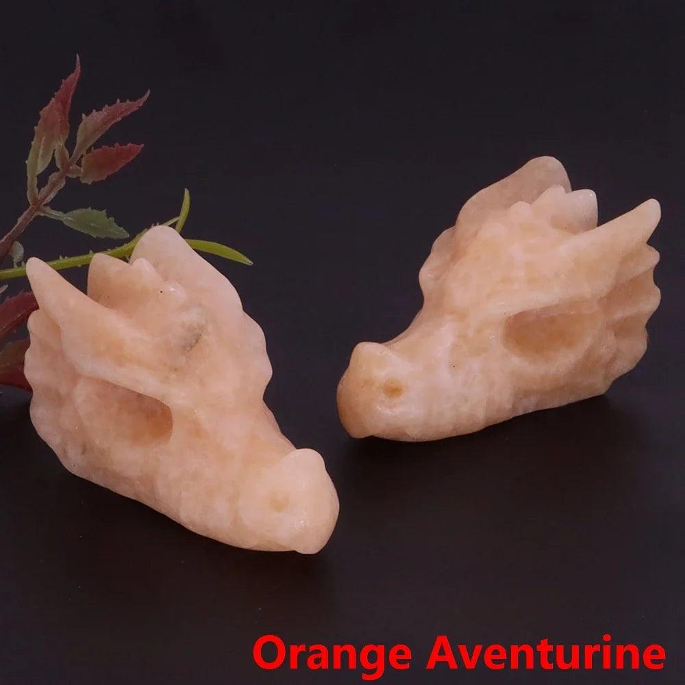 Dragon Head Statue Natural Gemstone