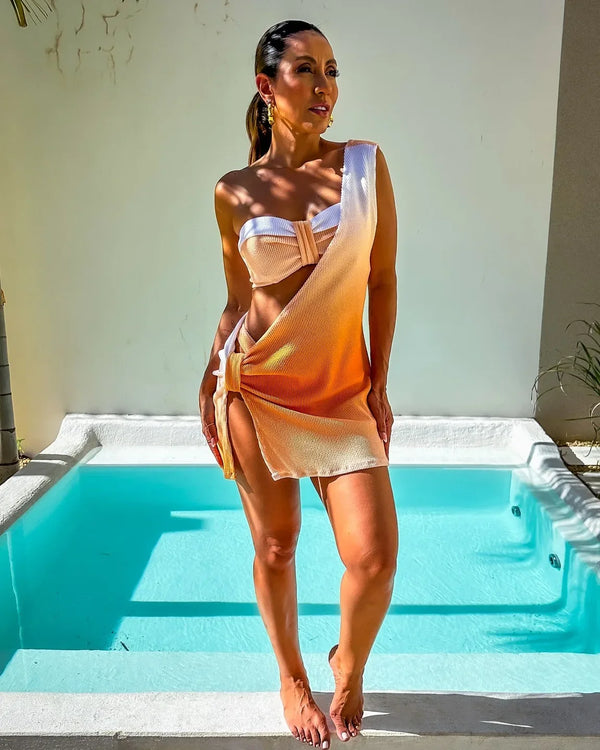 Lila three piece short dress with two piece swimsuit