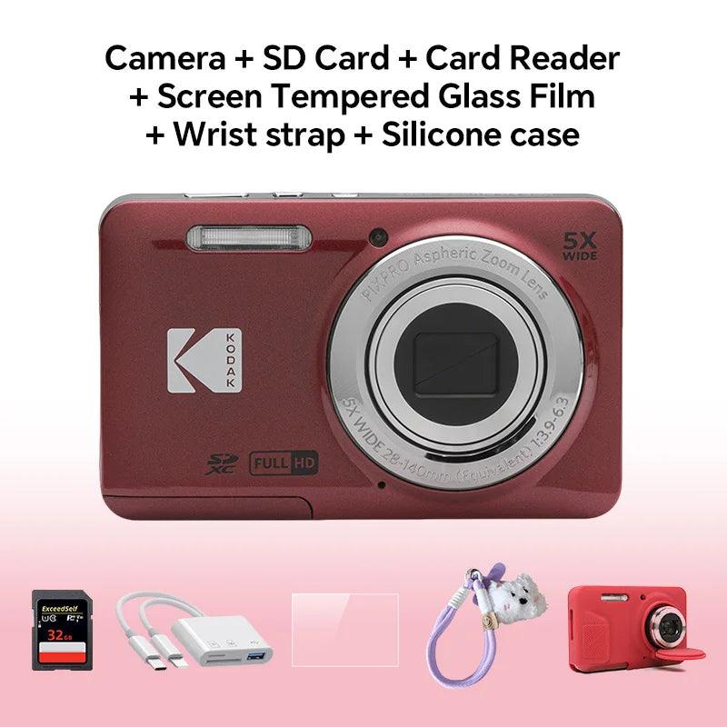 KODAK PIXPRO FZ55-RD 16MP Digital Camera 5X Optical Zoom 28mm Wide Angle 1080P Full HD Video 2.7