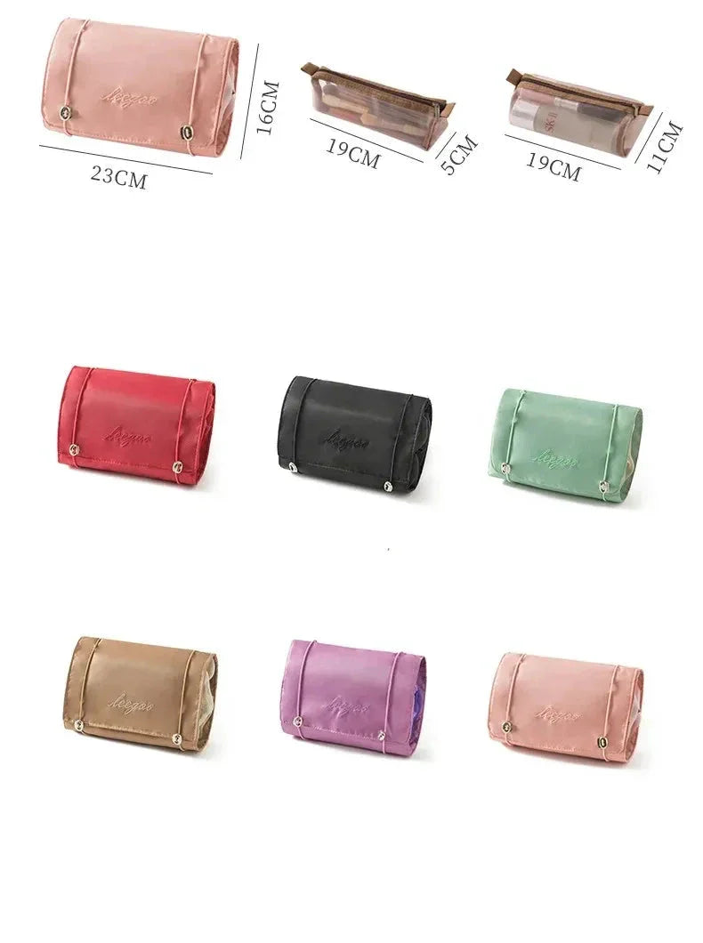 Mandotos 4 In 1 Detachable Cosmetic Bag Large Capacity Travel Organizer For Cosmetics And Toiletries Beige