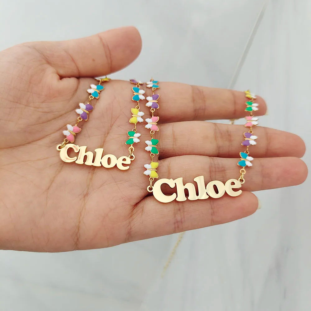 Customized Butterfly Heart Name Necklace - Sexikinis Swim