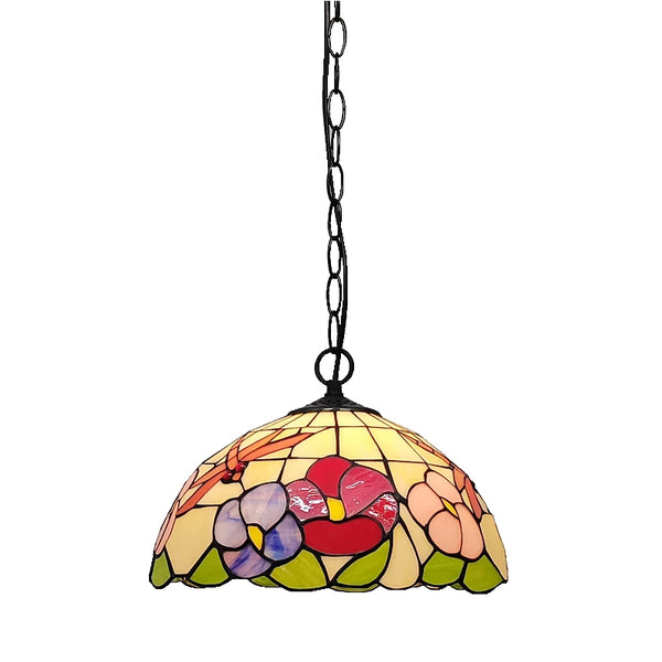 12-inch American-style Embankment Flower Chandelier Tiffany Style Milk Tea Shop Coffee Restaurant Glass Lighting E27 230V 220V