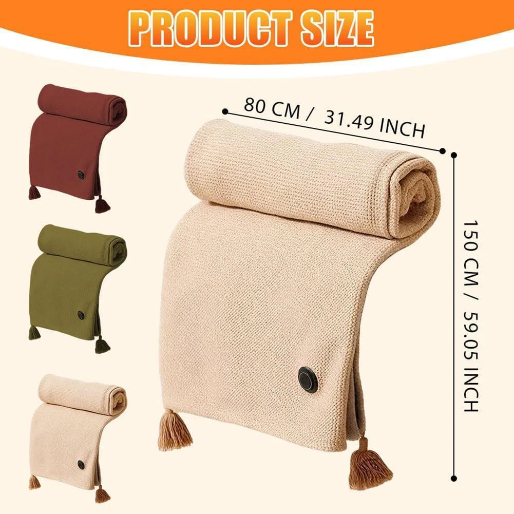 Heated Shawl Wrap with USB Power for Women Soft Plush Electric Blanket Scarf Featuring Zipper Design for Warmth and Style Gifts for You 'n Me
