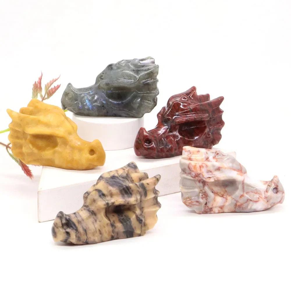 Dragon Head Statue Natural Gemstone