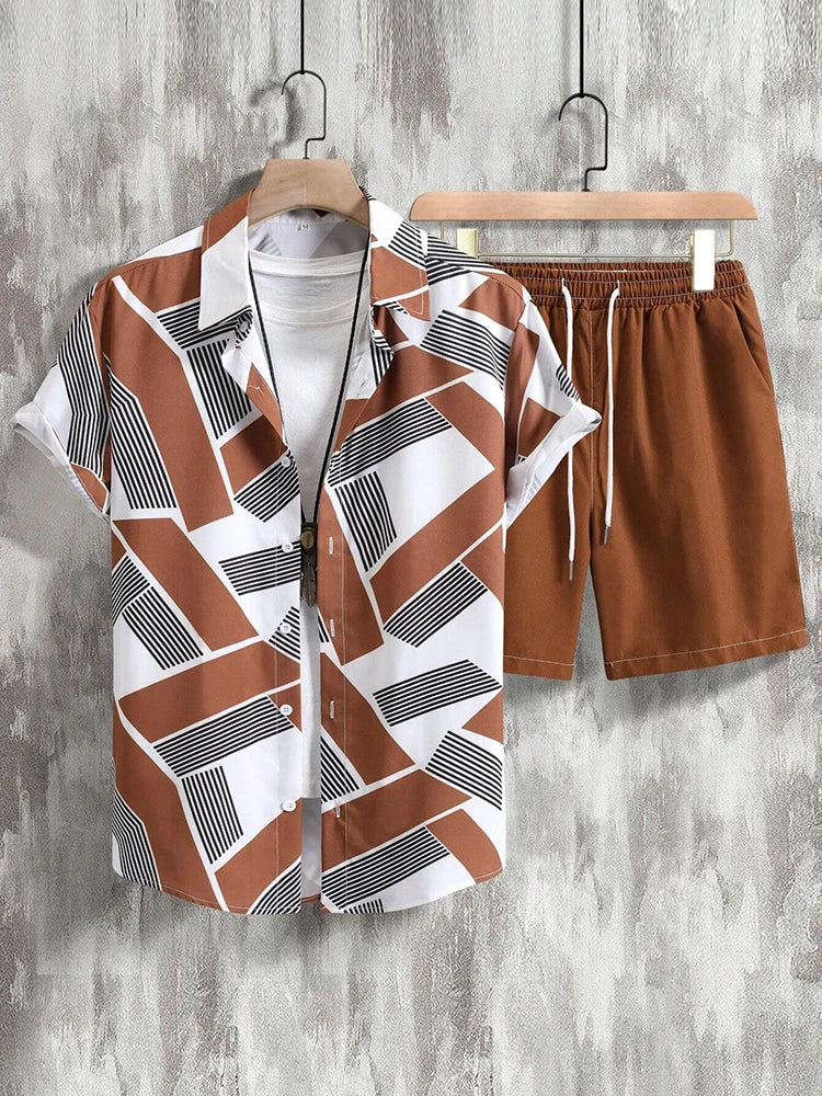 Resort wear Luxury Style Men's Short-sleeved outfit