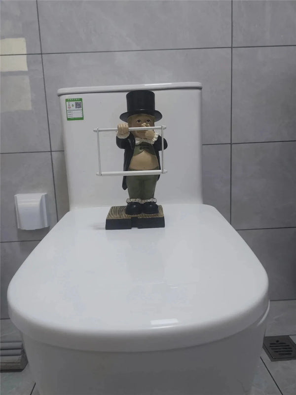 Cute Butler Shape Tissue Stand Rack Creative Toilet Paper Holder Spoof Paper Holder Statue Funny Decorative Resin Toilet Decor DSers Fulfillment