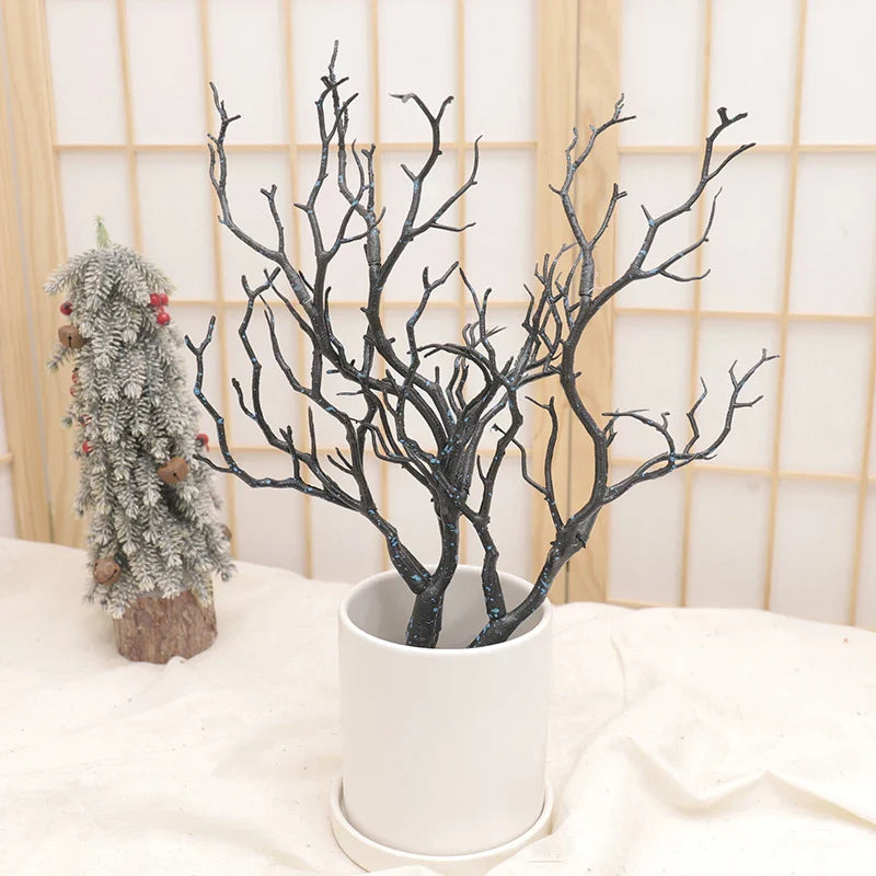 2pc Plastic Artificial Antlers Tree Branches Plant Twigs Witch DIY Headband Accessories Wedding Party Xmas Halloween Decorations