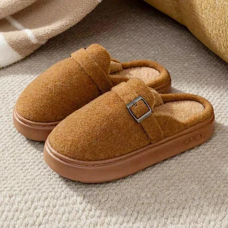 Winter Women's Slippers Home Plush Luxury Designer Woman Shoes Indoor Fluffy Fashion Platform Fuzzy Fur Slides Elegant Flat Soft