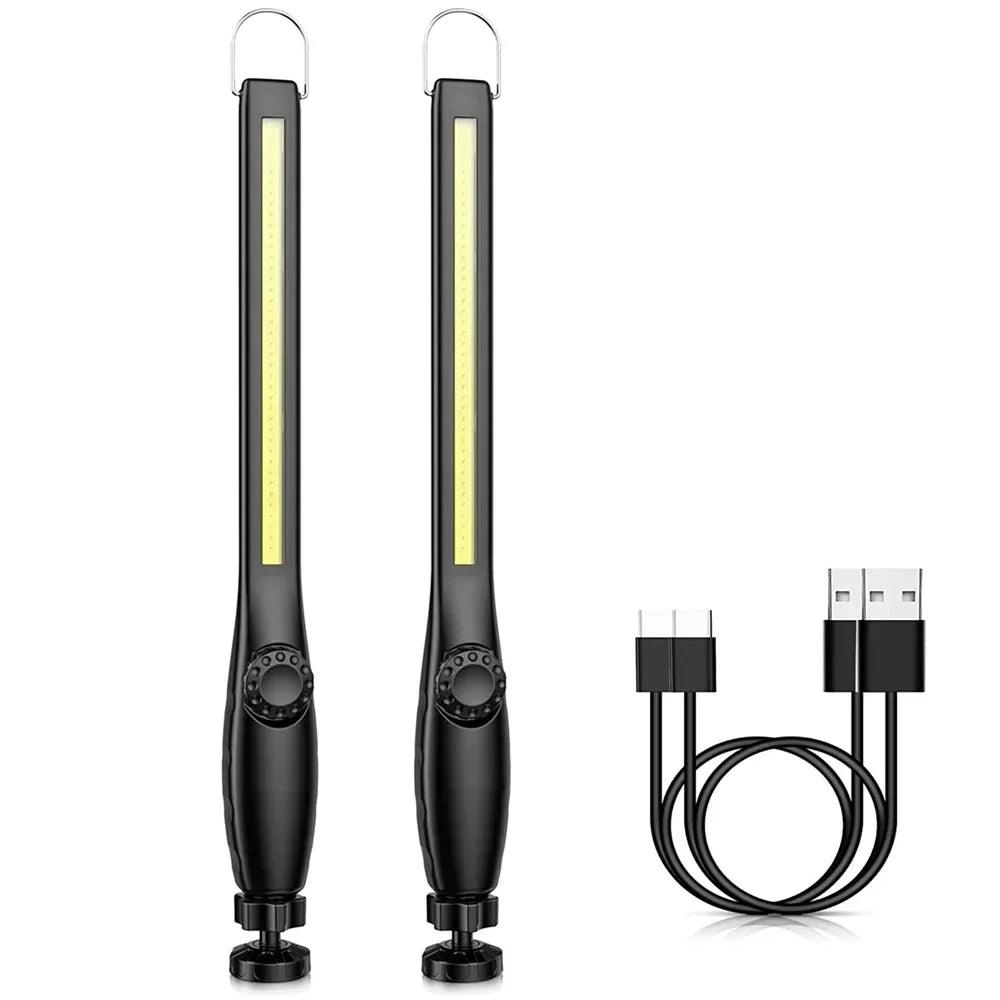 1-10PCS COB LED Flashlight Magnetic Work Light USB Rechargeable Torch Portable Lantern Inspection Light Camping Car Repair Lamp