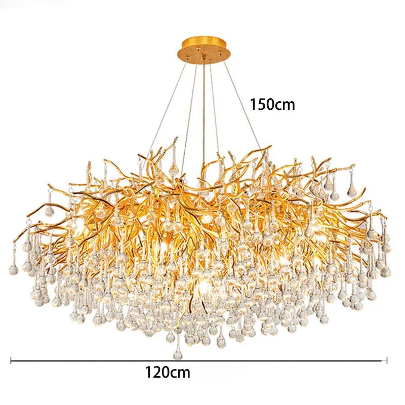 Gold Geometric LED Pendant 180cm Length