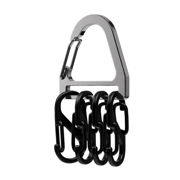 2 Style Stainless Steel Key Ring With 8-Shaped Buckle Easy Removal Hanging Taking Out Key Chain Multi-purpose Waist Keychain Y21