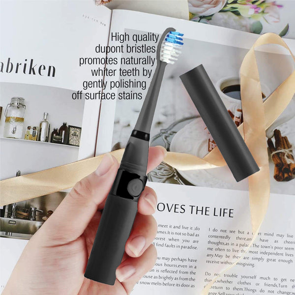 Pursonic Black & Pink Portable Sonic Toothbrush Bundle – Powerful On-the-Go Oral Care with 2 Travel-Ready Toothbrushes and Extra Brush Heads