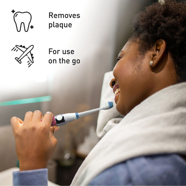 Portable Sonic Toothbrush with Travel Case & 360° Toothbrush Set