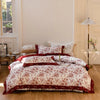 1000TC Egyptian Cotton Soft Vibrant French Luxury Red Flowers Bedding Set 1 Duvet Cover+1Bed Sheet+2Pillowcases Double Queen King