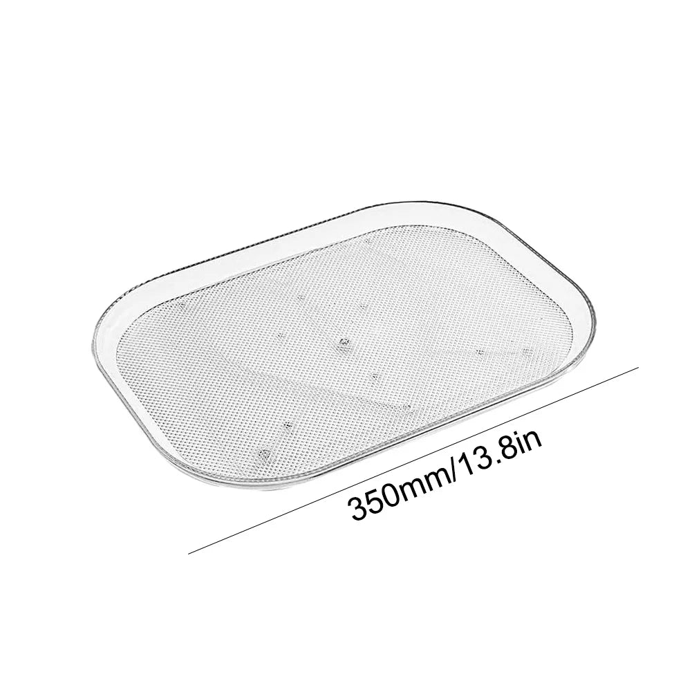 Turntable Organizer Lazy Susan For Refrigerator 360 Rotatable Rectangle Storage Rack Clear Turntable Rack For Kitchen Cabinet