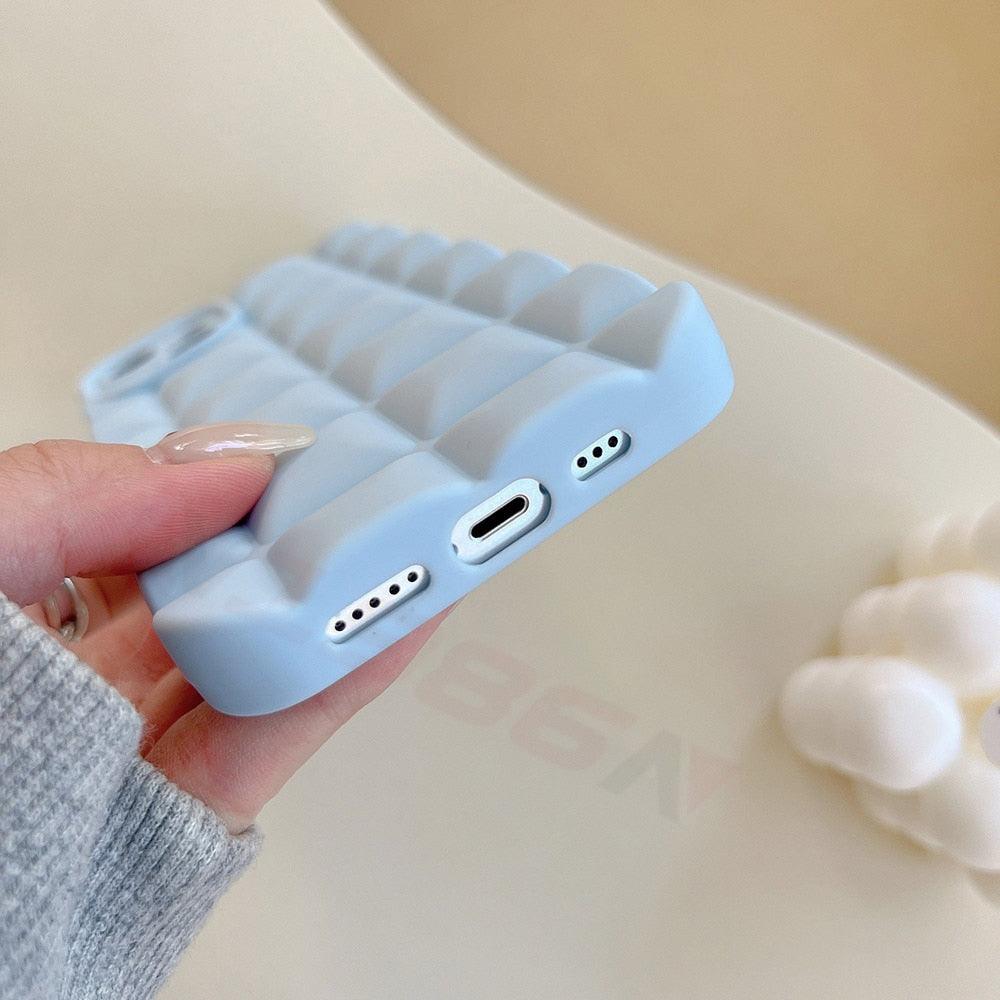 Unique Phone Case For iPhone 14 Pro 13 12 11 Pro Fashion 3D Soft Silicon Shockproof For iPhone 14 Case Bubble Case Cute Full Body Shape Soft Silicone Slim Cushioned Beautiful Elegant Case For Women