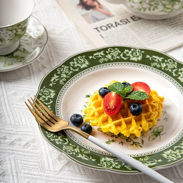 New vegetable plate ceramic fish plate retro tableware set combination